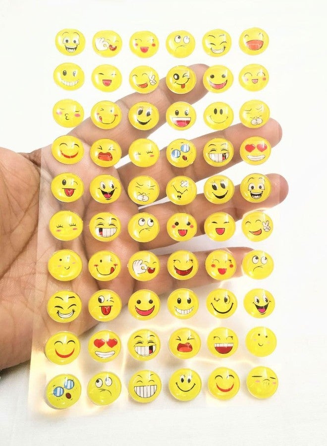 Brikshi 3D Crystal Stone Smiley Emoji face Expression self Adhesive Stickers (Pack of 2)||G604 - Image 3
